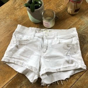 Abercombie & fitch white denim shorts low rise